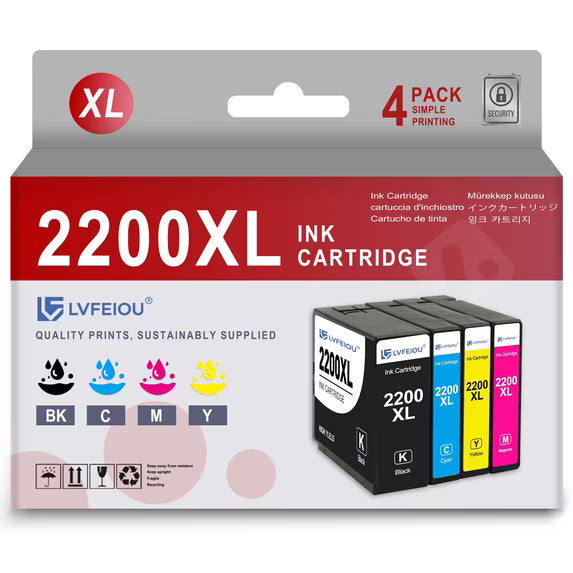 PGI-2200XL 2200XL Ink Cartridge Compatible for Canon PGI 2200XL Ink Maxify MB5020 MB5120 MB5320 MB5420 iB4020 iB4120 Printers (4 Pack)