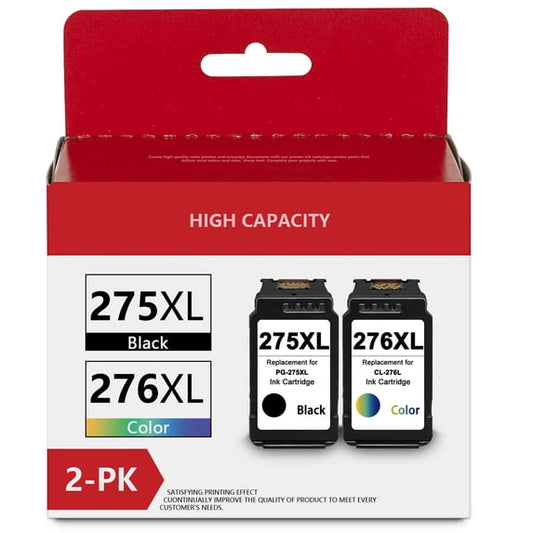 PGI-275XL CLI-276XL Ink Cartridge combo pack Compatible for Canon PGI 275XL CLI 276XL 275 276 for PIXMA TS3722 TS3522 TR4722 Printer (2 Pack Black,Color)