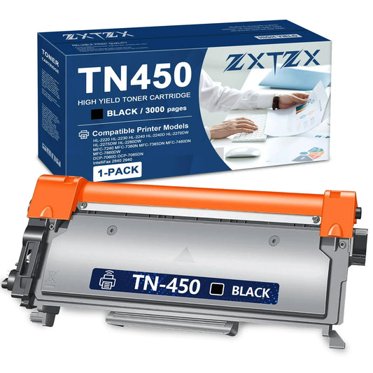 TN-450 TN450 Toner Compatible for Brother TN450 Toner Cartridges for MFC-7860DW MFC-7240 HL-2230 HL-2240 Printer (1 Pack)