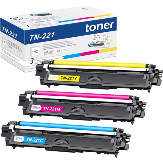 TN221 Toner Cartridge 3PK Compatible for Brother TN-221 Toner for MFC-9340CDW MFC-9130CW Printer