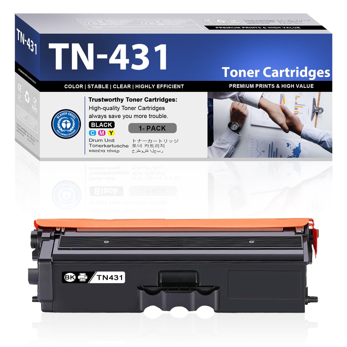 TN431 Toner Cartridges 1 Pack Black ZXTZX Compatibles for Brother TN431 Toner HL-L8260CDW MFC-L8610CDW Series Printers