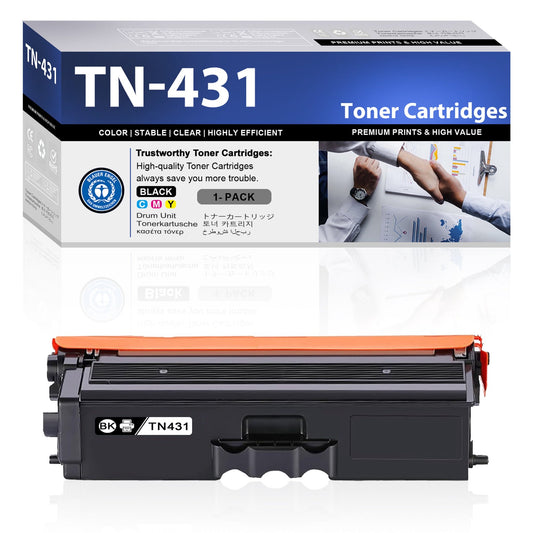 TN431 Toner Cartridges 1 Pack Black ZXTZX Compatibles for Brother TN431 Toner HL-L8260CDW MFC-L8610CDW Series Printers