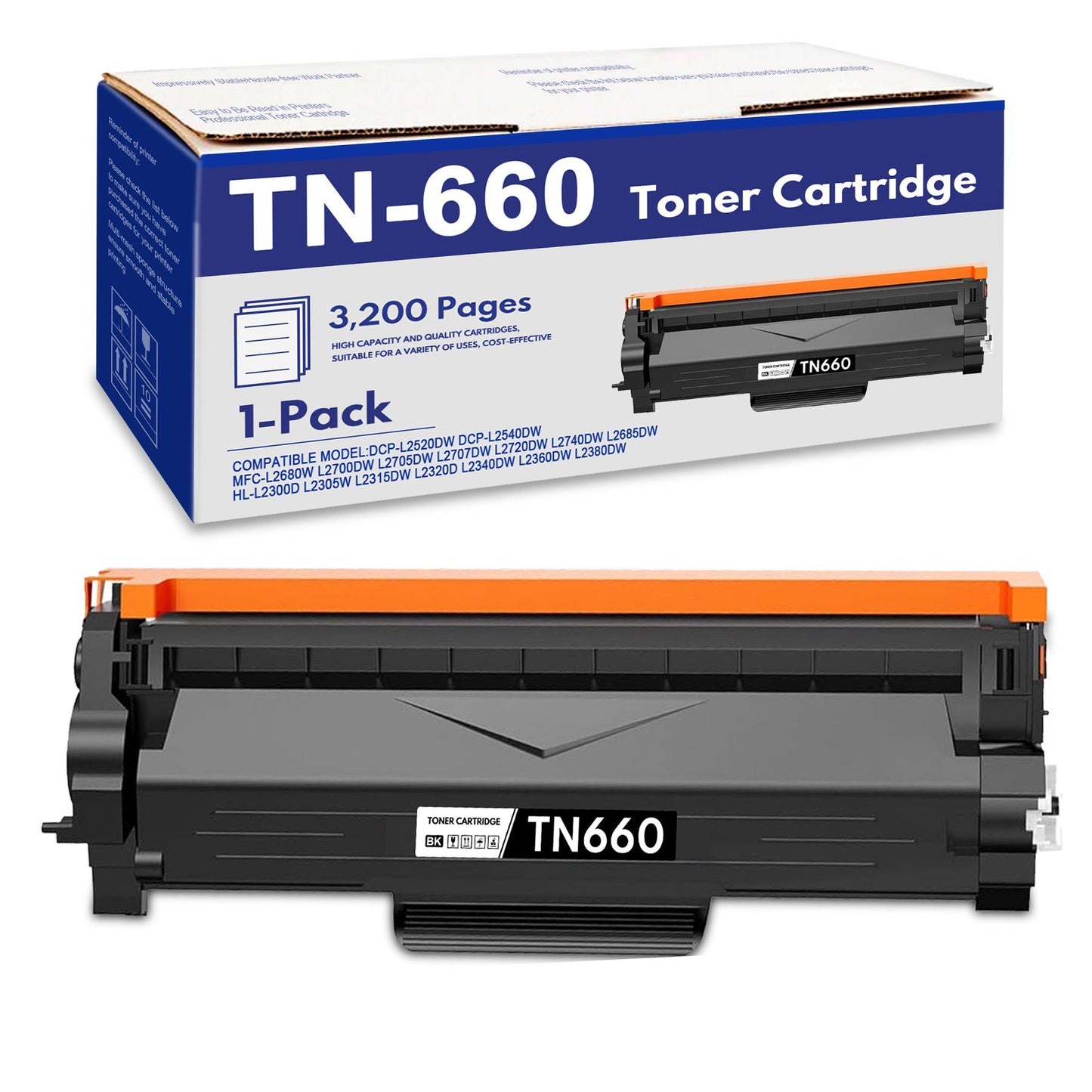 TN660 Toner Cartridge Compatible for Brother TN660 TN-660 TN 660 Toner Cartridges for MFC-L2750DWXL HL-L2370DW DCP-L2550DW Printer (Black,1 Pack)