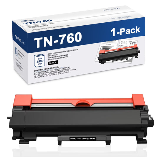 TN760 TN730 Toner Cartridge Compatible for Brother TN760 TN 760 TN-760 TN 730 TN730 TN-730 Toner Cartridges for MFC-L2730DW HL-L2390DW DCP-L2550DW Printer (Black,1 Pack)