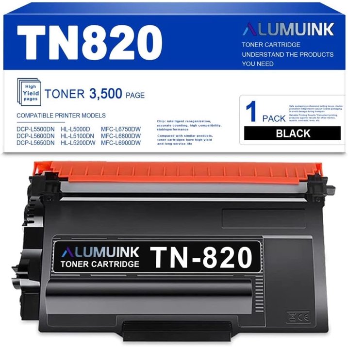 TN820 Toner Cartridge Black Replacement for Brother TN820 Compatible for DCP-L5500DN Printer 1-Pack.