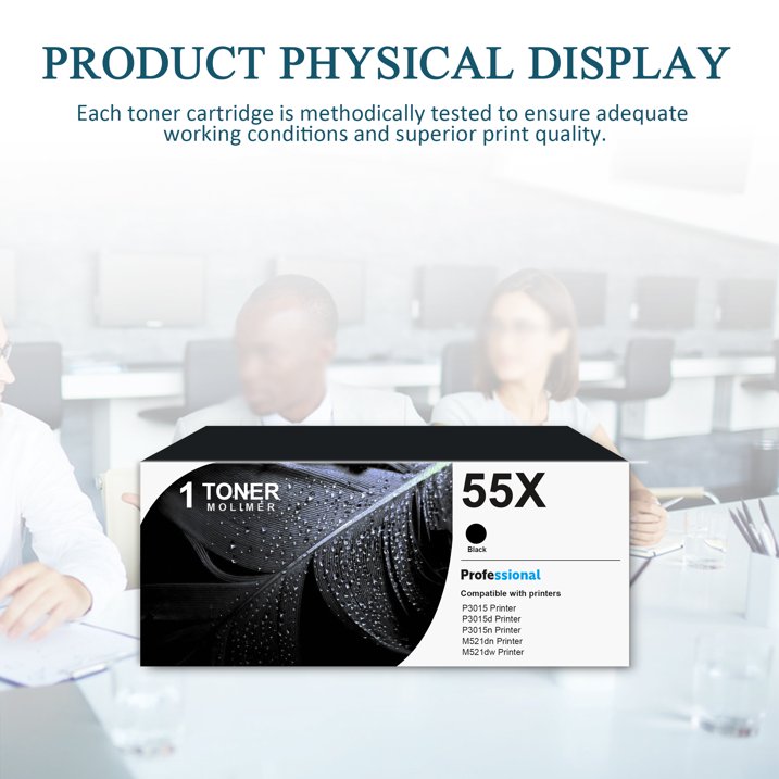 55X | CE255X Toner Cartridge Yields Up to 13,500 Pages Compatible for 55X Toner Cartridge P3015 P3015d P3015n Pro MFP M521dn M521dw Printer