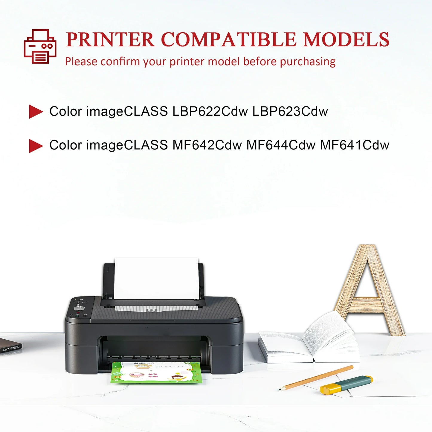 054H CRG 054H Toner Replacement for Canon 054H Toner Cartridge for LBP623Cdw MF644cdw MF641Cdw Printer (Yellow)