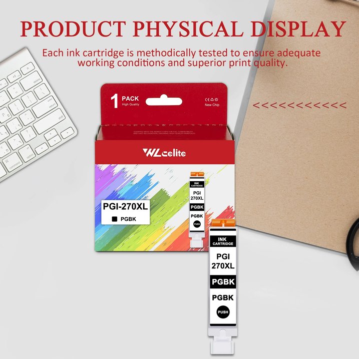 270XL Ink Cartridge Compatible for Canon PGI 270XL Ink Cartridge MG5722 MG7720 Printer （1*PGBK）