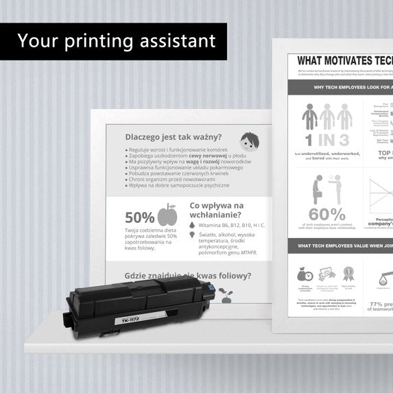 TK1172 ( 2 Pack Black) Toner Cartridge High Yield Compatible for Kyocera TK-1172 1172 Toner Cartridges for Kyocera M2540d M2540dw M2040dn Printers