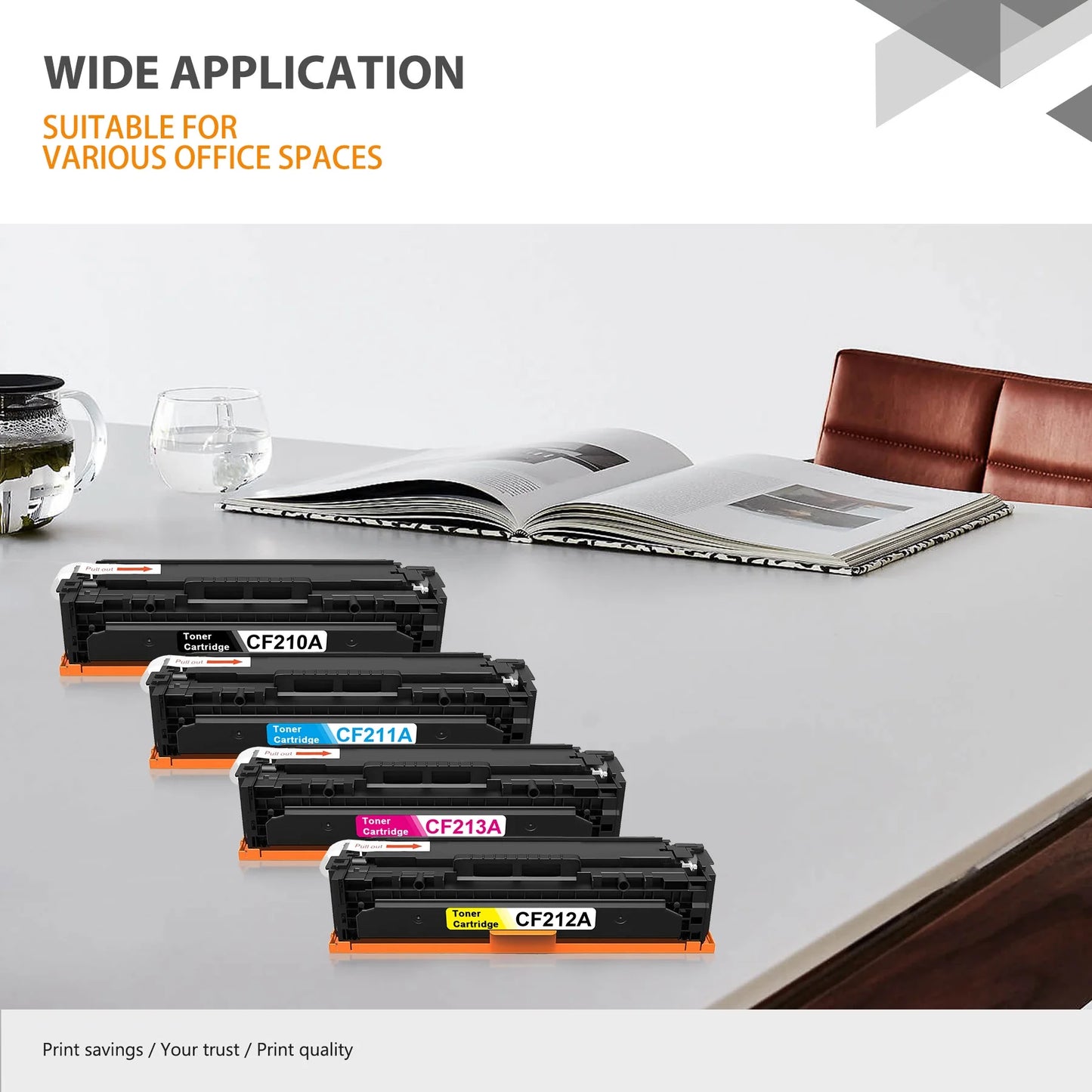 131A CF210A CF211A CF213A CF212A Toner Cartridge (With Chip) Compatible for HP 131A M251n M251nw Printer (Black, Cyan, Magenta, Yellow)
