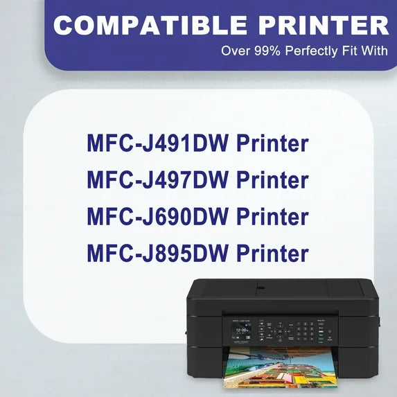 LC3011/3013 Ink Cartridge Compatible for Brother LC3011 Ink Cartridge J491DW J895D Printers 4-Pack