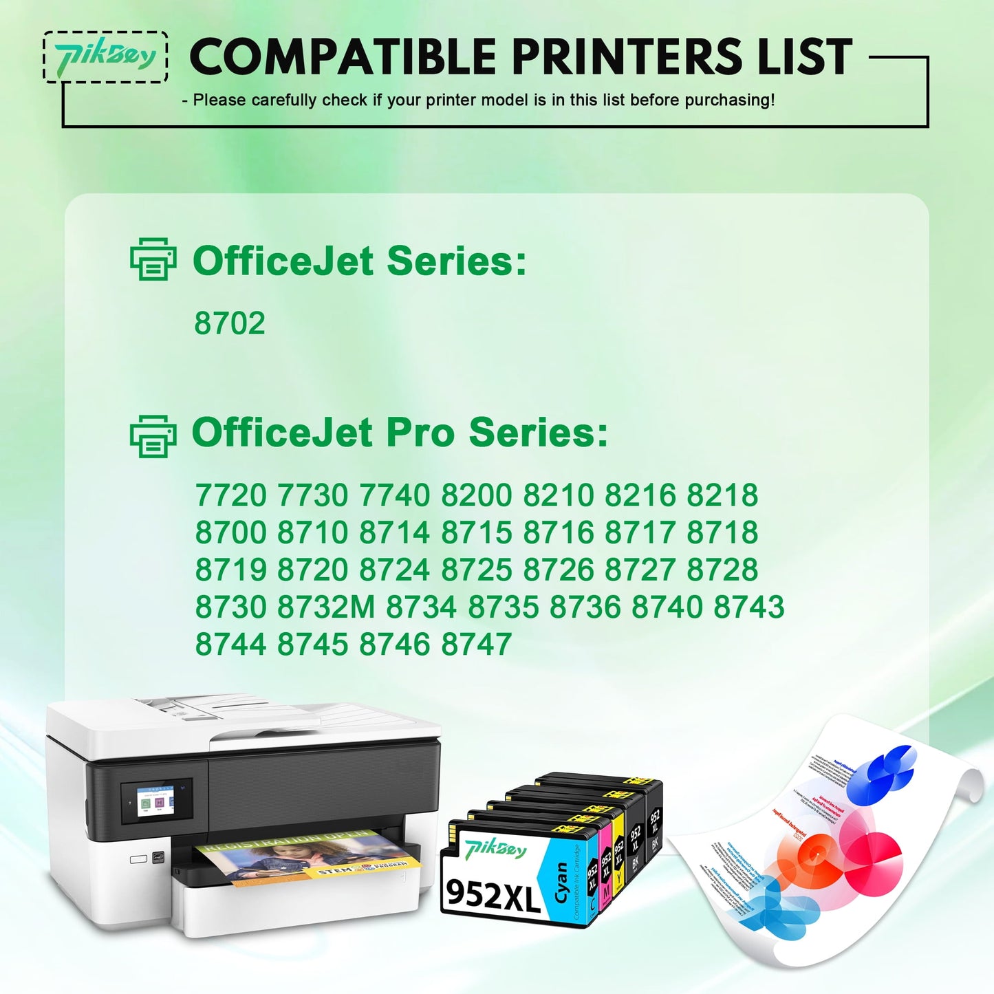 952XL 952 XL Ink Cartridges (5 Pack) - Compatible for HP952XL 952 Ink Cartridges for Office Jet Pro 7740 8720 8710 Printers