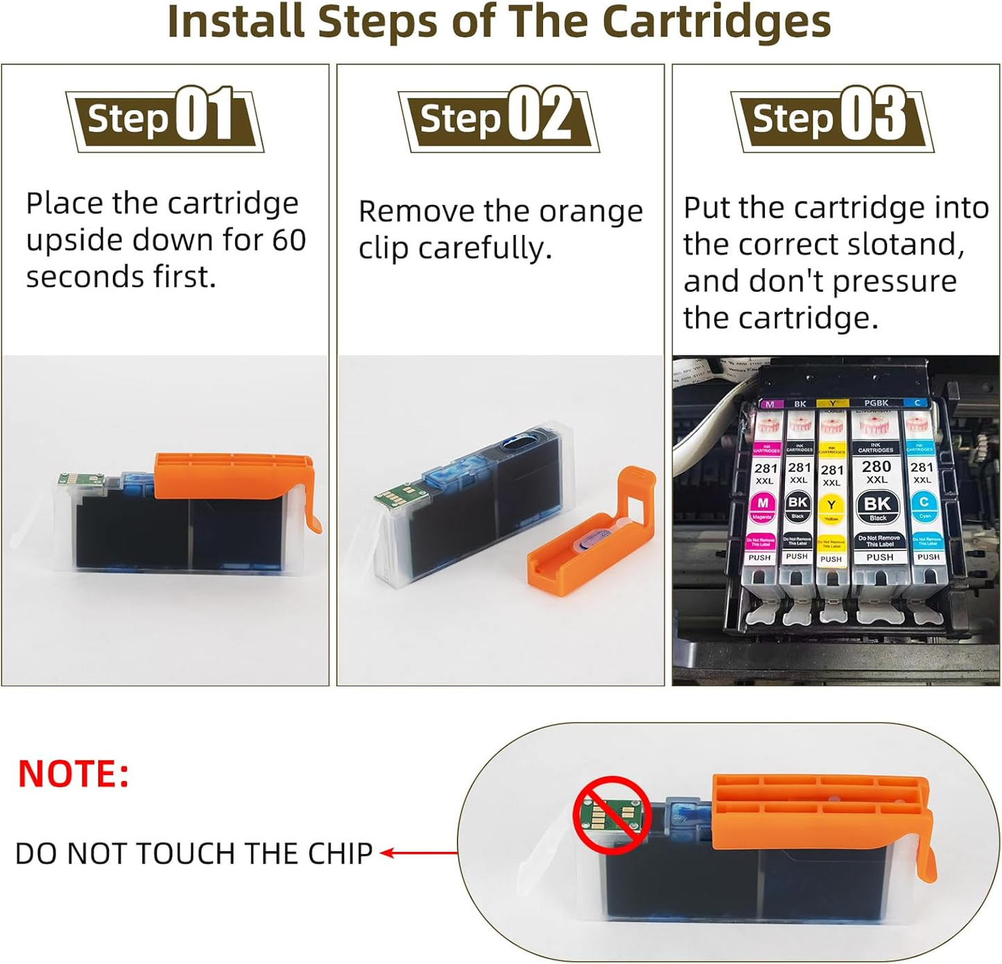 280XL 281XL PGI-280XXL CLI-281XXL Ink Cartridges Compatible with Canon PIXMA Printers TS702 TS702a TR8620 TR8620a TR7520 TS6320 TS9520a