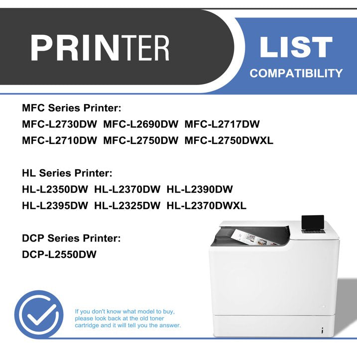 TN760 TN730 Toner Cartridge Compatible for Brother TN760 TN 760 TN-760 TN 730 TN730 TN-730 Toner Cartridges for MFC-L2730DW HL-L2390DW DCP-L2550DW Printer (Black,1 Pack)