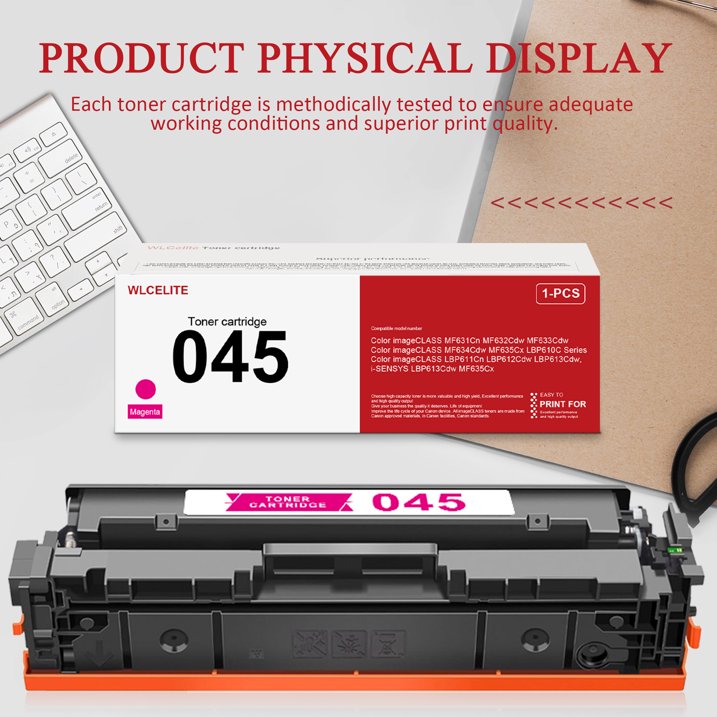 045 Magenta Toner Compatible for Canon 045 Toner Cartridge For MF634Cdw MF635Cx Printer