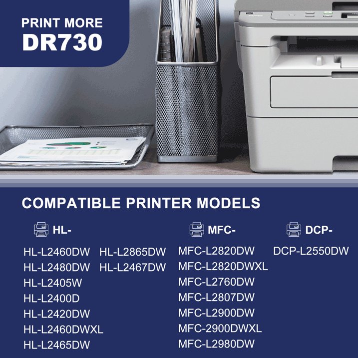 TN830XL Toner Cartridge Compatible for Brother Toner TN830XL TN830 for DCP-L2640DW HL-L2480DW MFC-L2807DW MFC-L2820DW MFC-L2820DWXL Printer(2 Black)