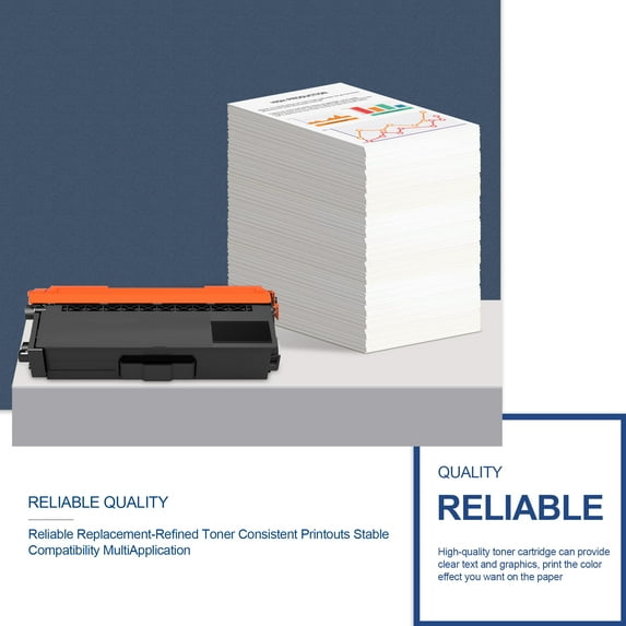 TN433 Toner Cartridge 4 Pack Compatible for Brother TN 433 TN431 TN 431 for HL-L8360CDW MFC-L8610CDW HL-8260CDW L8360CDWT Printer（Black/Cyan/Magenta/Yellow）