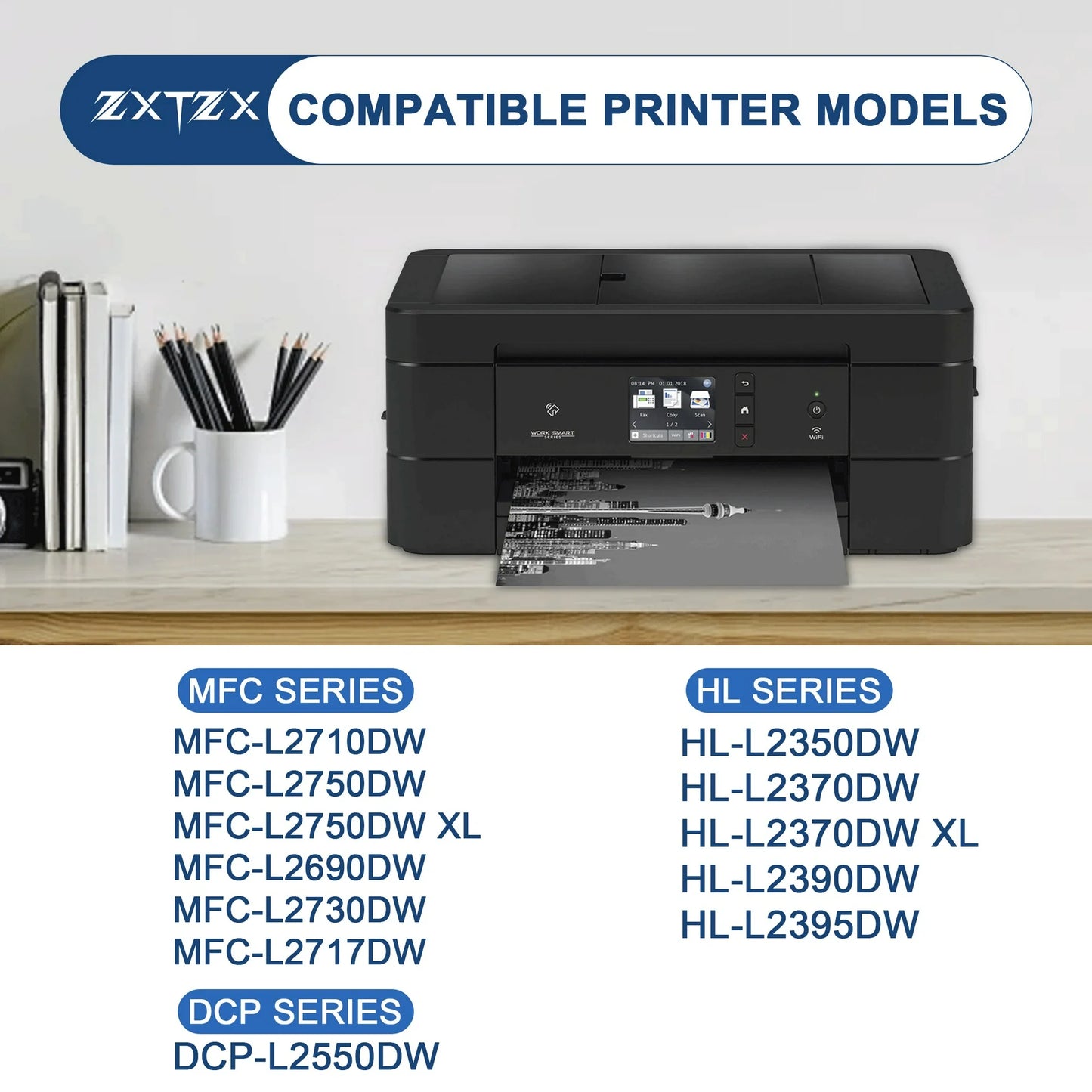TN 760 Toner Compatible for Brother TN760 TN730 Black Toner Cartridges 2 Pack
