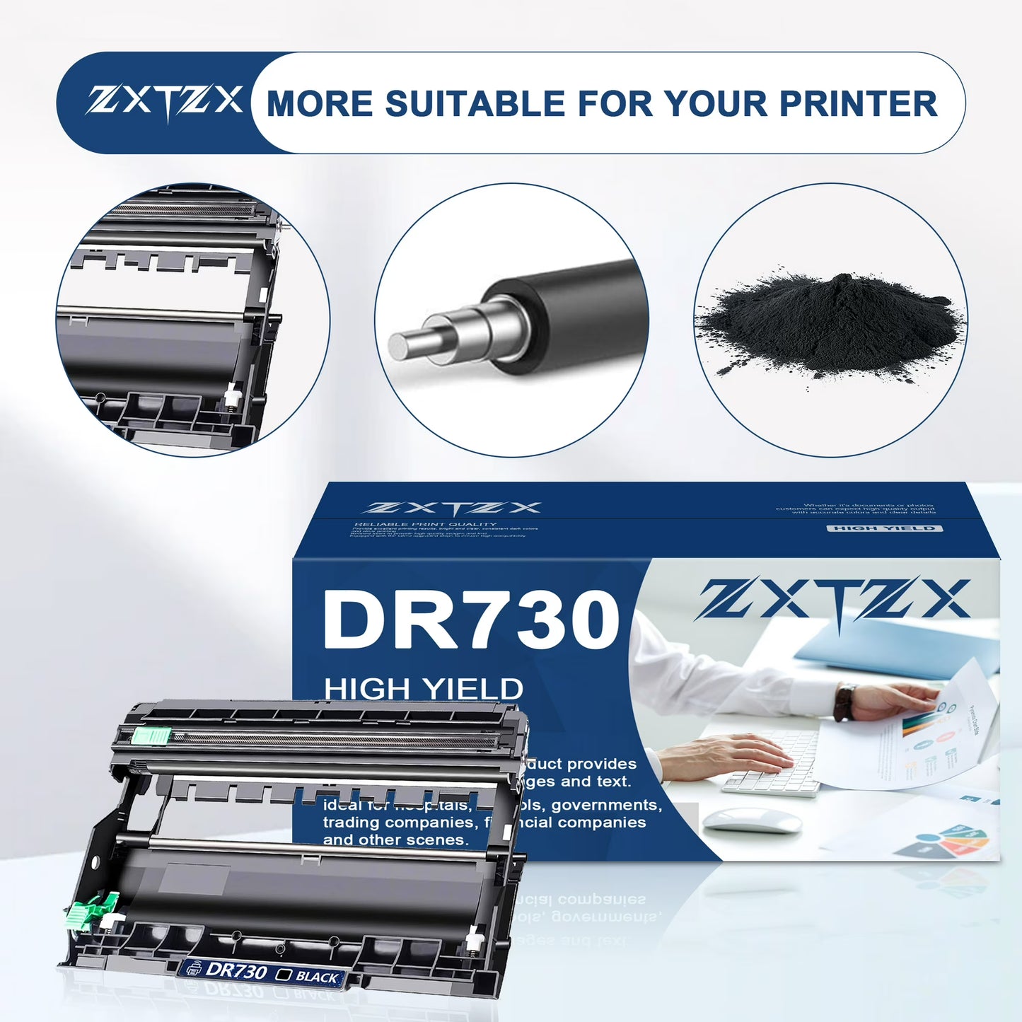 DR730 Drum Compatible for Brother DR730 Black Drum Unit L2717DW L2750DW Printer (1 Pack)