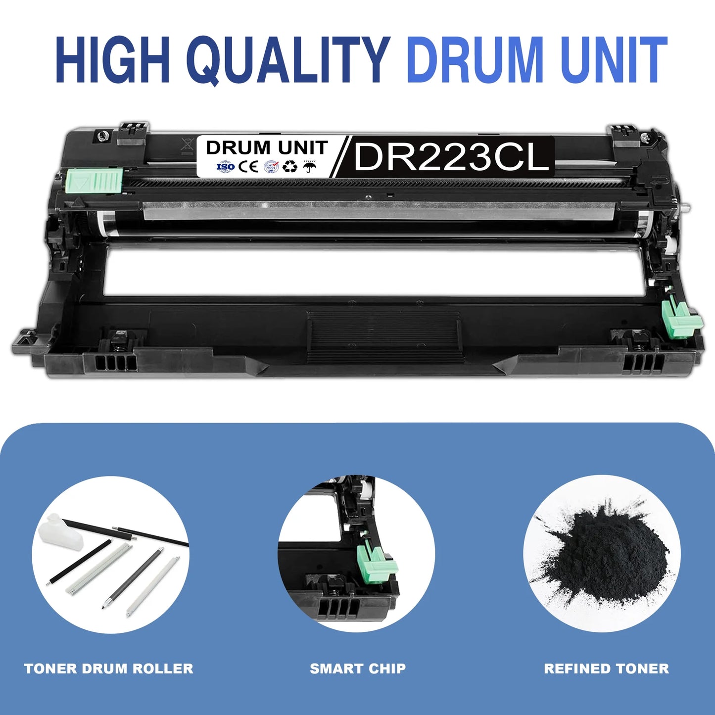 DR223CL Drum Unit Compatible for Brother DR223CL Combo Pack Drum Unit for MFC-L3750CDW MFC-L3770CDW(4 Pack BK/C/M/Y)
