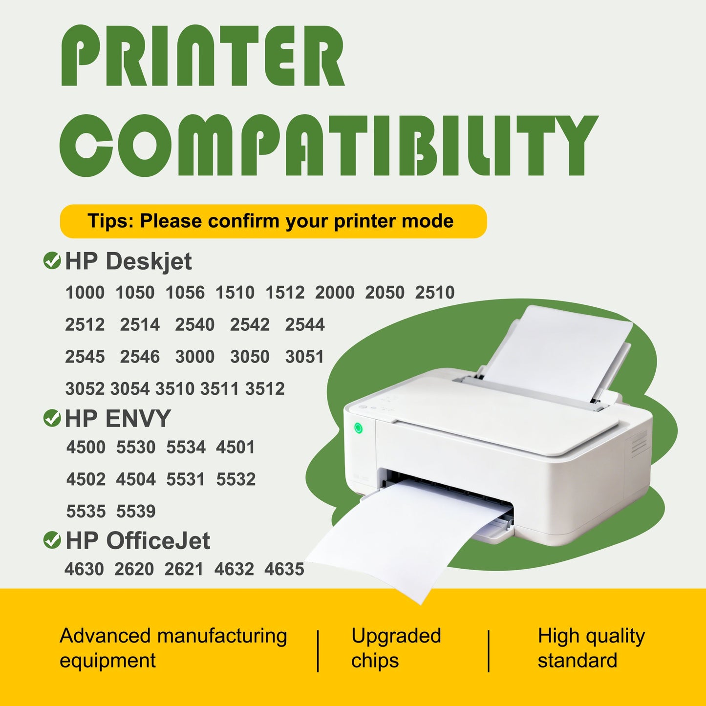 61XL Ink Cartridges Compatible for 61 Ink OfficeJet 2621 4632 ENVY 5530 61 XL Printer Ink 2-pack