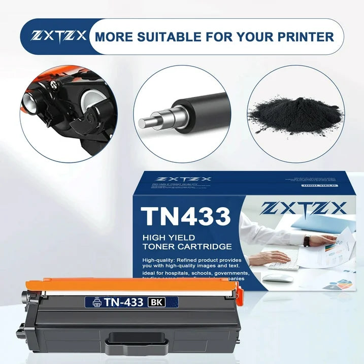 TN433 Toner Black Compatible for Brother TN433 Toner Cartridges for L8260CDWT L8900CDW Printer 2-Pack (Black)