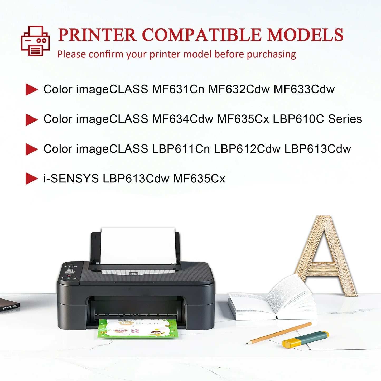 045H Toner Compatible for Canon 045H Black Toner Cartridge For MF632Cdw LBP612CDW