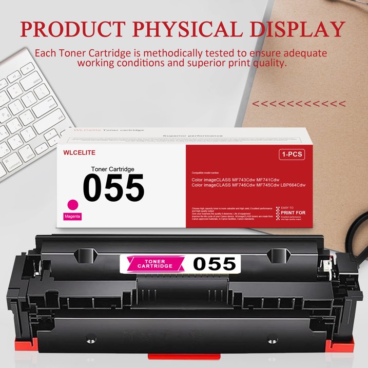 055 Magenta Toner Compatible for Canon 055 Toner Cartridge MF743Cdw MF741Cdw Printer