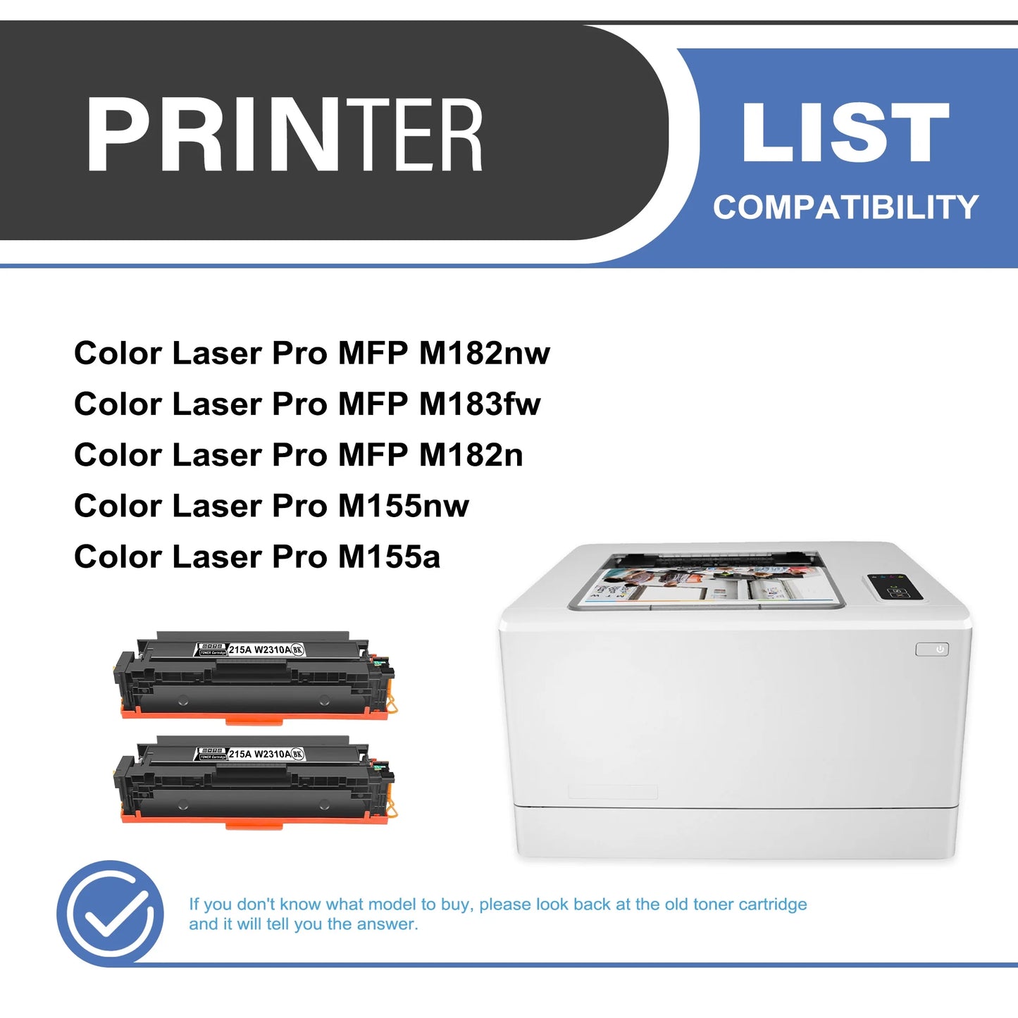 215A W2310A Toner Cartridge Black 2-Pack Compatible for HP 215A W2310A Toner Cartridges for Color Laser Pro 4201, Color Laser Pro MFP 4301 Series Printer