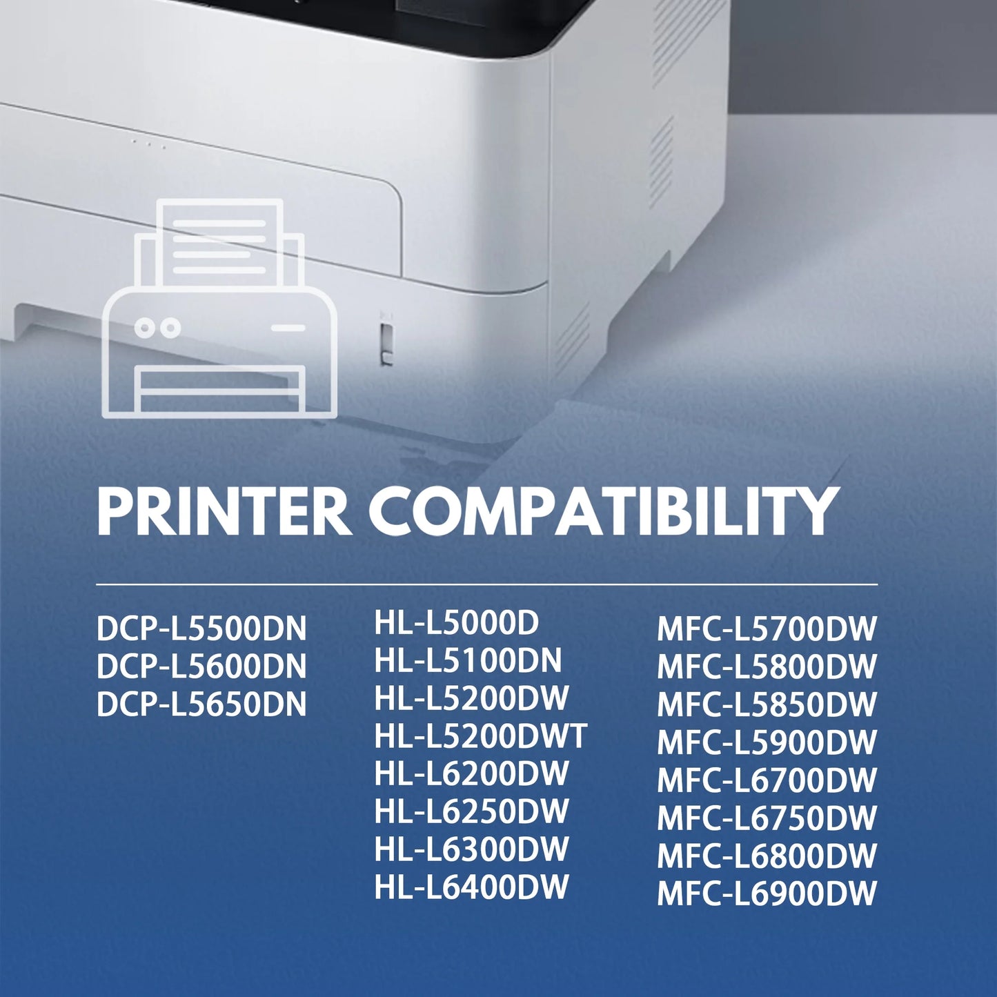 DR820 Drum Unit Compatible with Brother DR820 for DCP-L5500DN DCP-L5600DN Printers (2-Pack Black )