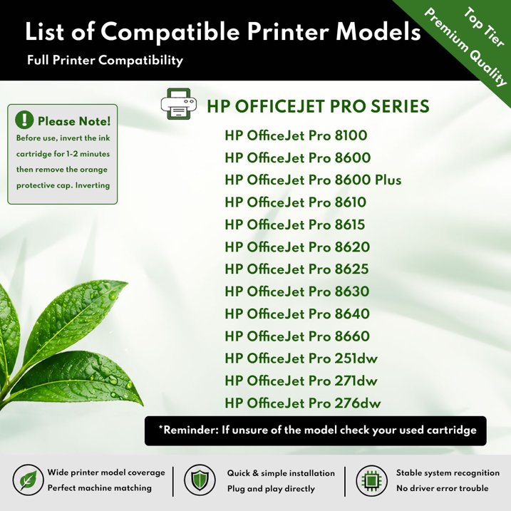 950XL 951XL Ink Cartridges Combo Pack 950XL and 951XL Compatible for HP950 XL HP951 XL ink Cartridge Work with OfficeJet Pro 8620 8600 8610 276dw 251dw Printers (4 Pack)