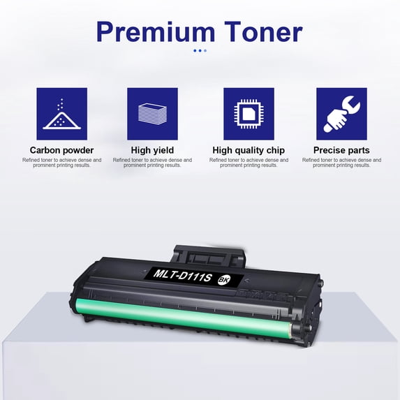 MLT-D111S Toner Cartridge 2-Pack Black High Yield Compatible for Samsung 111S MLT111S MLT D111S for Xpress M2020W M2070FW M2020 M2024W Printer Ink