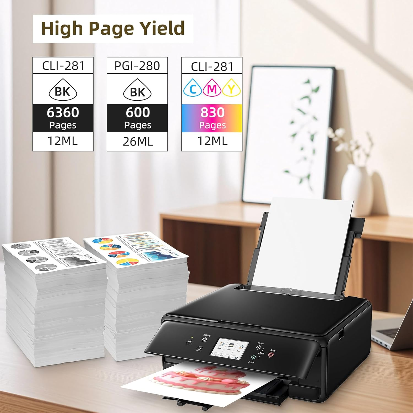 280XL 281XL PGI-280XXL CLI-281XXL Ink Cartridges Compatible with Canon PIXMA Printers TS702 TS702a TR8620 TR8620a TR7520 TS6320 TS9520a