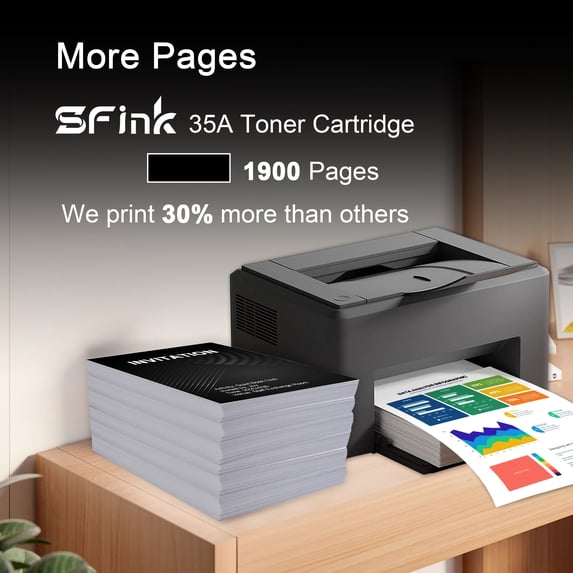35A Toner Cartridge 2-Pack Black High Yield Compatible for HP35A CB435A for LaserJet P1002 P1003 P1004 P1005 P1006 P1007 P1008 P1009 Printer