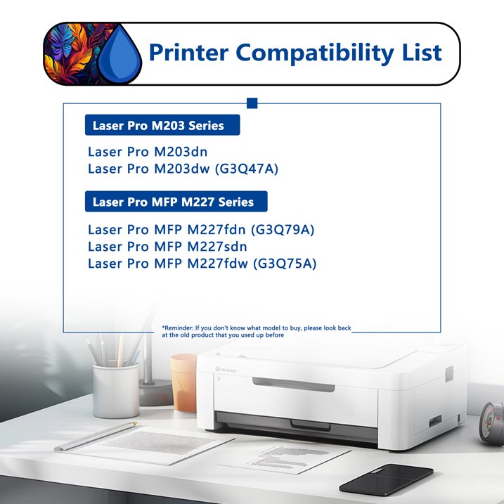 30A Toner Cartridge 1 Pack Compatible for 30A CF230A Black Toner Cartridges for Laser Pro M203 Series; Laser Pro MFP M227 Series Printers