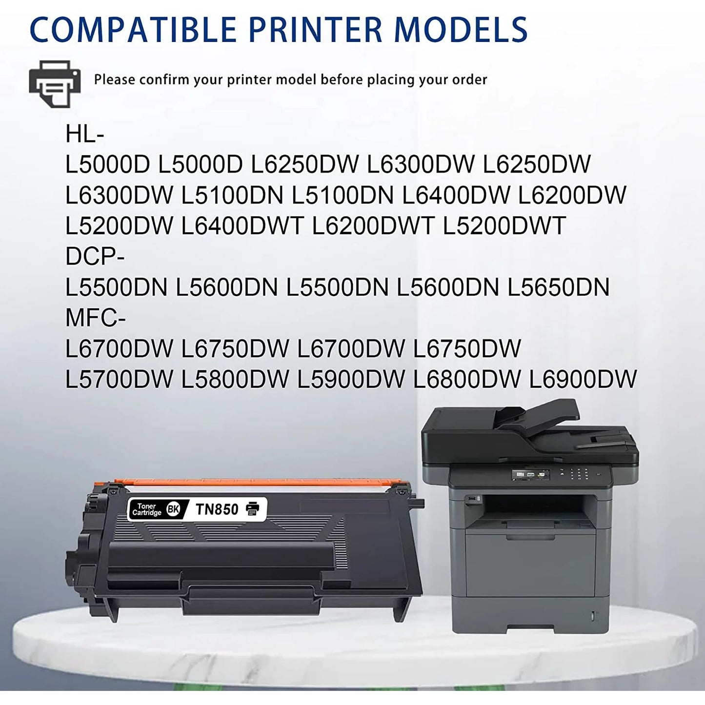 TN850 Toner Cartridge Replacement for Brother HL-L5000D Printer(Black,1-Pack)