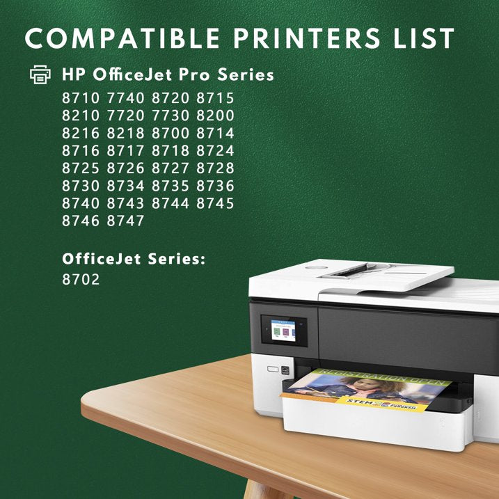 952XL Ink Cartridge Compatible with HP 952XL for HP OfficeJet Pro 8710 Printer（1Black, 1Cyan, 1Magenta, 1Yellow）