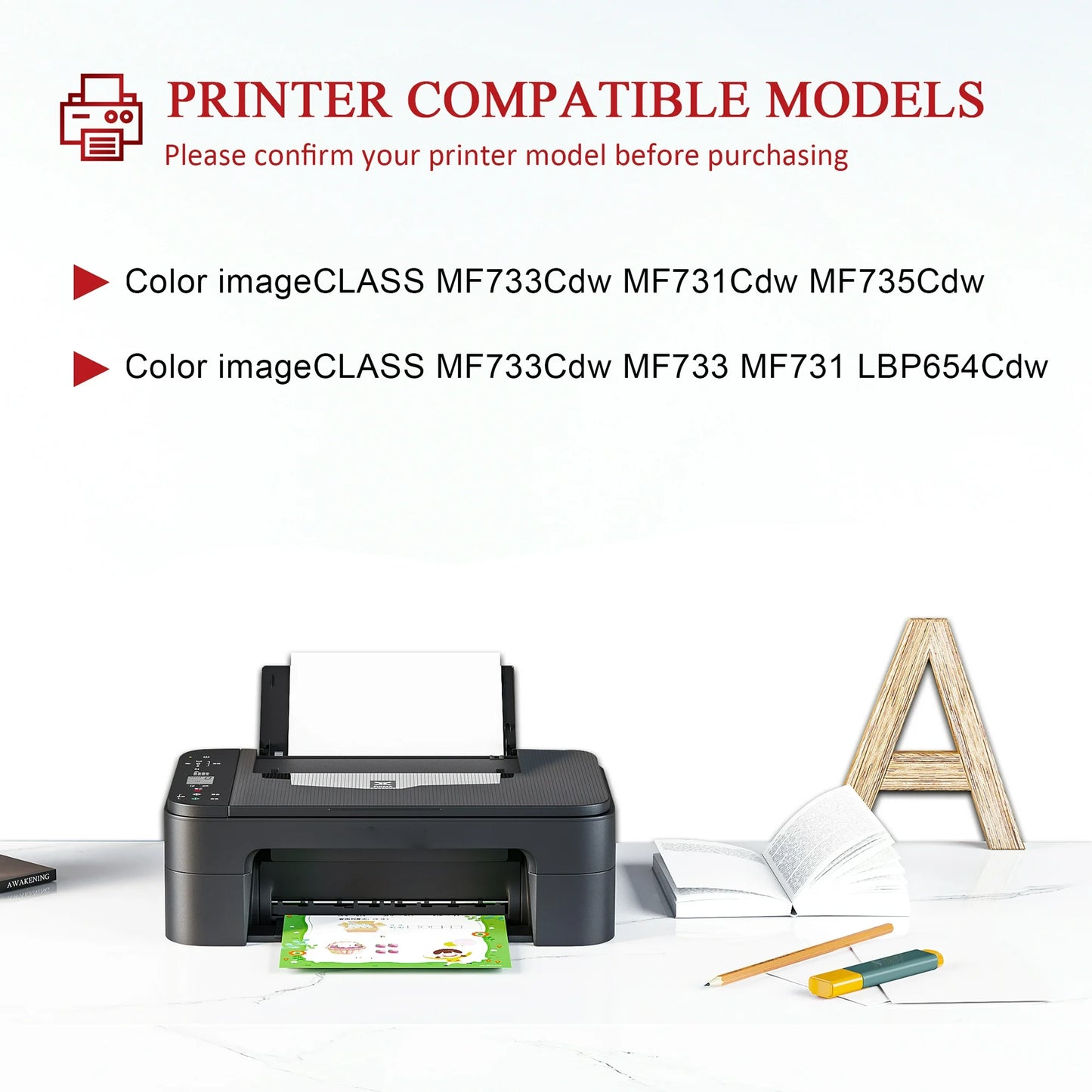 046 Toner Cartridge Replacement for Canon 046 Black Toner Cartridge for Color ImageCLASS MF731Cdw MF735Cdw Series Printer