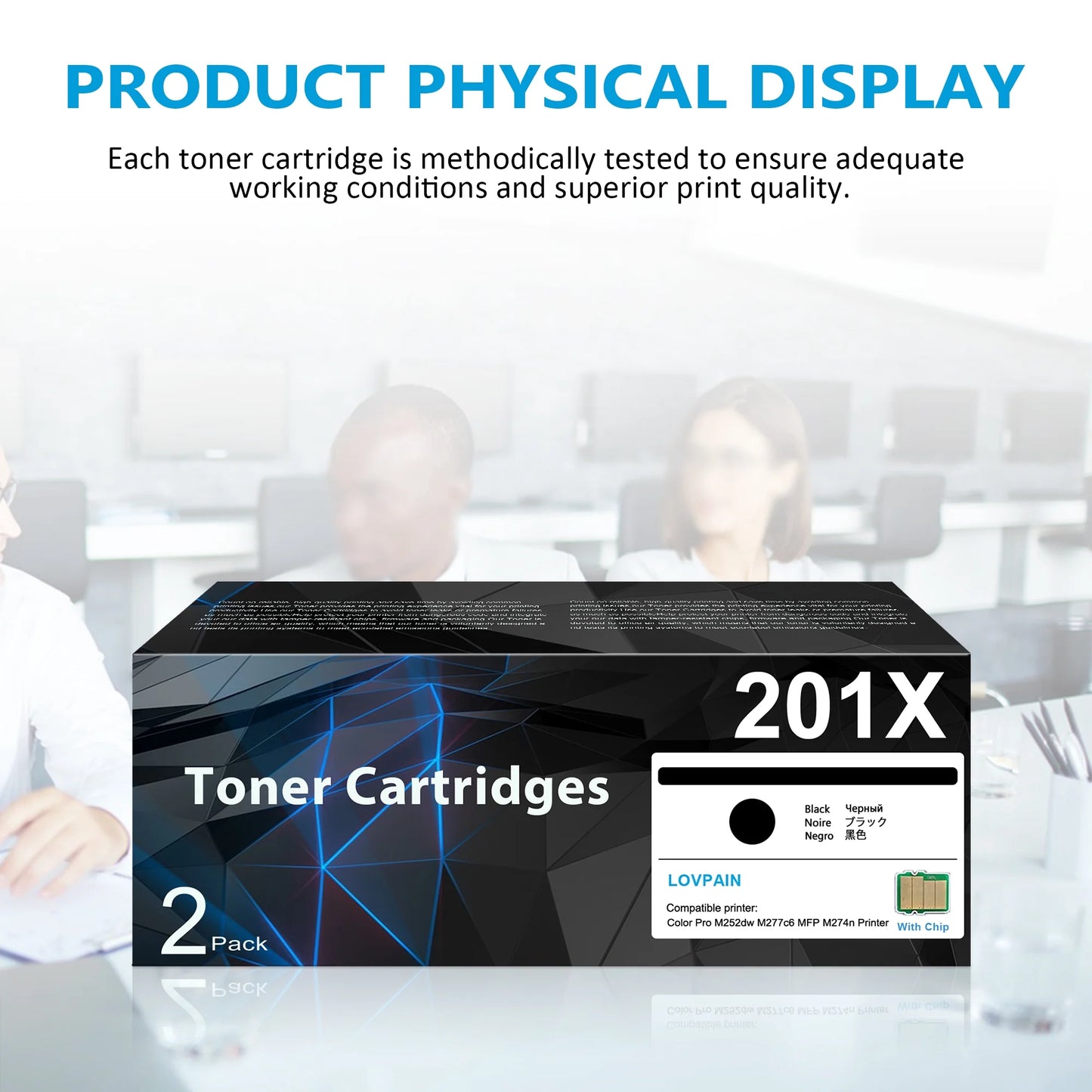 201X | CF400X High Print Each Toner Cartridge 2 Pack Black [3,300 pages] Compatible for HP Pro M252dw M252n M277n Printer, 201X Toner