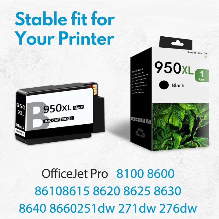950XL Ink Cartridge Compatible for 950 Ink Cartridge Officejet Pro 8100 8600