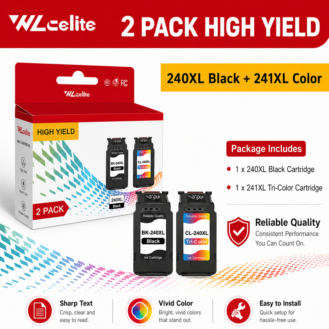 240XL 241XL ALUMUINK Compatible for Canon 240XL 241XL Ink Cartridge Combo 2 Pack for PIXMA MG3620 MG3600 Printer