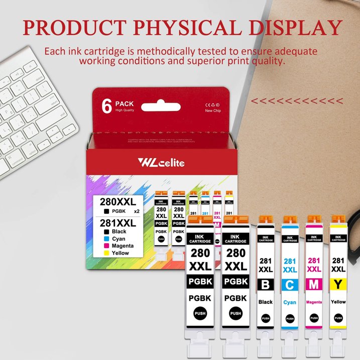 280XXL 281XXL Ink Cartridge Compatible for Canon 280 281 Ink Cartridges Combo Pack Compatible TS6220 TS6320 Printer